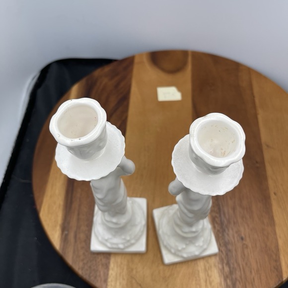 2 VNTG Cherub Candle Stick Holders 8.5" Tall - Picture 5 of 9